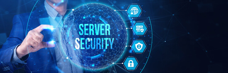 Cyber security data protection business technology privacy concept. Server security.