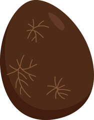 preserved egg. 
century egg. 
brown Pine flower egg.
Traditional thousand-year egg flat icon vector isolated.
Asian specialities.
Transparent background.