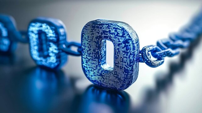 Abstract Digital Chain Link Data Security Concept Blockchain Technology Background Image