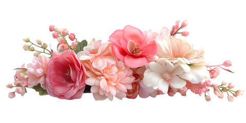 Valentine’s Day Symbols and Romantic Items on Transparent White Background