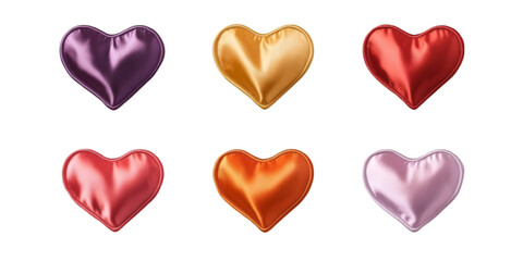 Valentine’s Day Symbols and Romantic Items on Transparent White Background