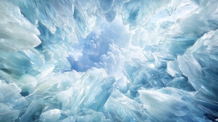 Fototapeta premium Stunning Ice Crystals Sky Abstract Winter Wonderland Background Image