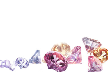 Valentine’s Day Symbols and Romantic Items on Transparent White Background