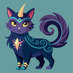 Unique Unicorn Cat Portrait