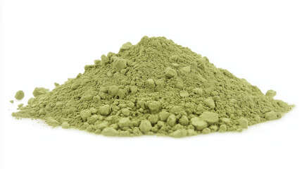 Green Powder: A close-up image of a pile of vibrant green powder, capturing its fine texture and natural beauty. It's an appealing visual for food supplements, health, and wellness-related content. 