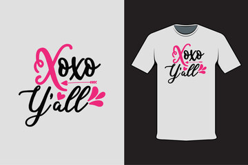 T-shirt design with Valentine's words Xoxo Y All