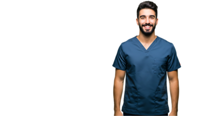 Healthcare Worker with Concealed Identity on transparent white background, clipping path