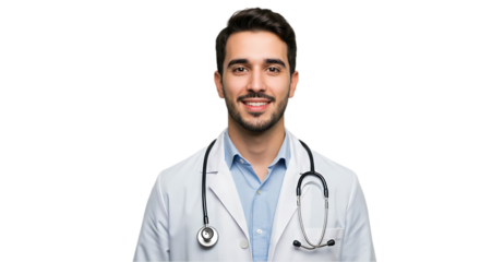 Faceless Healthcare Professional in Uniform on transparent white background, clipping path