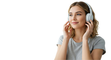 Fototapeta premium Music Lover with Headphones on transparent white background, clipping path