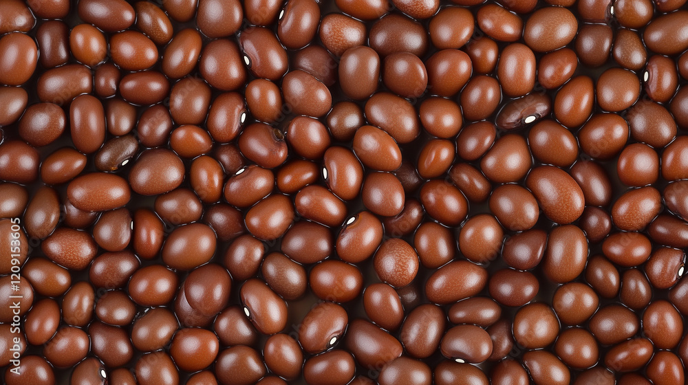 Poster brown beans texture: close-up view of a large collection of brown beans, creating a captivating patt