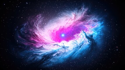 Obraz premium Cosmic Nebula, swirling gases, vibrant colors, space background, astronomy