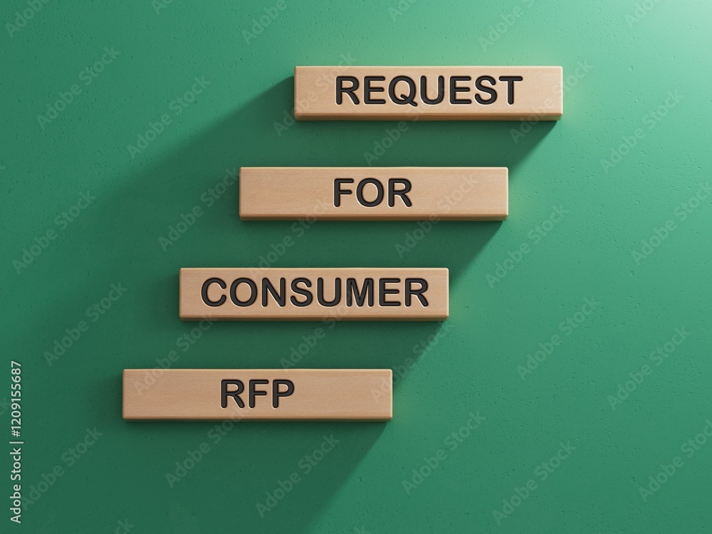 Poster wooden cubes with the letters rfp . the inscription on the cubes. wooden cube blocks. copy space.3d 