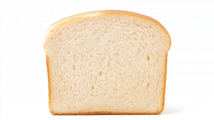 Slice of White Bread: A perfectly square slice of white bread, showcasing its soft, fluffy texture and even crumb.  Ideal for baking, culinary, and food-related projects. 