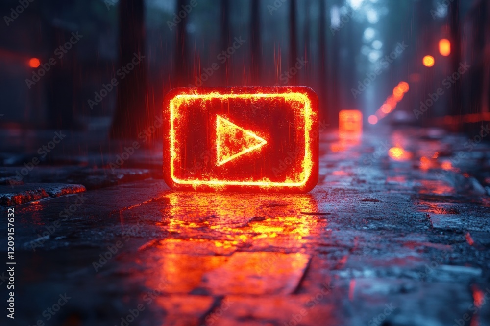Poster modern digital art rendering of video streaming app interface with minimalist design