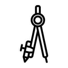 Drawing Compass Vector Line Icon Design