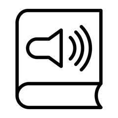 Audiobook Vector Line Icon Design
