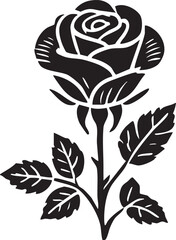 nice Rose silhouette vector art illustration