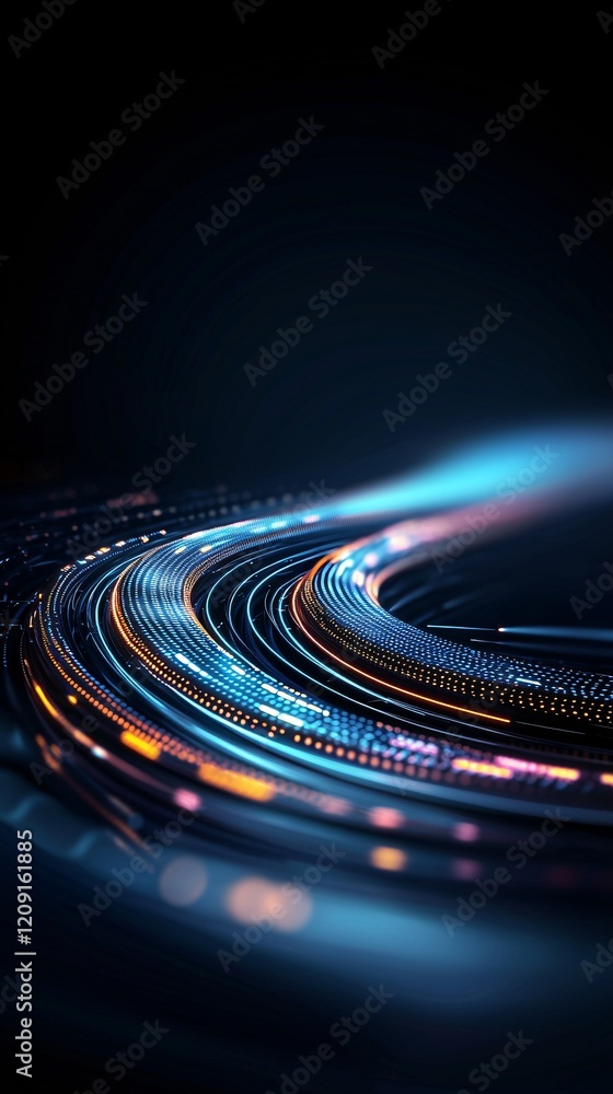 Poster an artistic visualization of high-speed information knowledge processing, streams of data flowing in