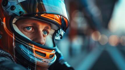 A Racing Car Driver Ready to Own the Track with Laser Focus and Determination at the Pit Stop