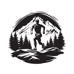 Silhouette of a Trail Runner for Logo Inspiration - Vector Illustration