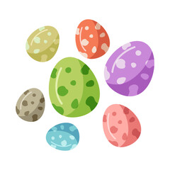 Colorful Predator Dino Eggs Illustration
