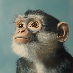 Portrait of a Young Monkey: A Captivating Close-Up