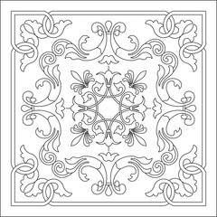 Vector sketch illustration silhouette design ornament decoration background pattern floral classic vintage ethnic traditional