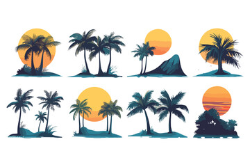 set of beach t shirt bundle vector art design