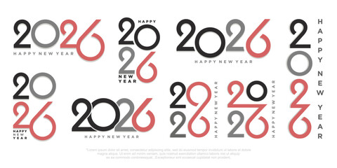 Happy new year 2026 design,2026 logo text design. new year celebration concept . Vector illustration