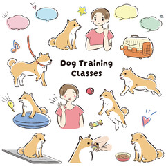 犬の幼稚園（しつけ教室、ドッグトレーナー、ドッグスクール）のイメージイラスト