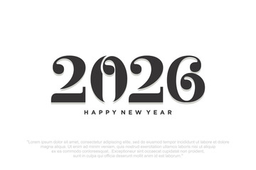 Happy new year 2026 design,2026 logo text design. new year celebration concept . Vector illustration