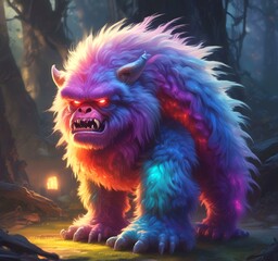 Illustration of fluffy and cute small monster.