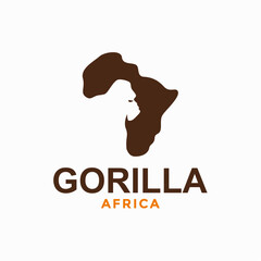 gorilla africa simple logo in negative space