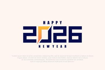 Happy new year 2026 design,2026 logo text design. new year celebration concept . Vector illustration