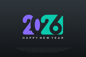 Happy new year 2026 design,2026 logo text design. new year celebration concept . Vector illustration