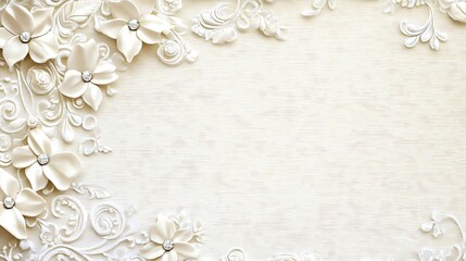 Elegant White Floral Design with Ornate Accents