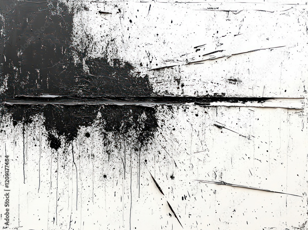 Poster textured grunge background with distressed vintage design elements and sharp black lines on white su