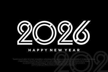 Happy new year 2026 design,2026 logo text design. new year celebration concept . Vector illustration