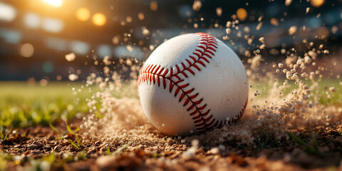 Baseball Action Shot Dust Cloud Dirt Field