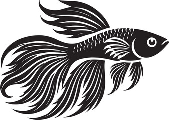 Big Arowana fish vector illustration silhouette isolated on white background