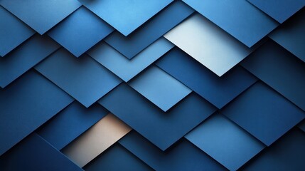 Abstract Blue Geometric Pattern Background with Curved Lines and Stripes Layered in Modern Art Style