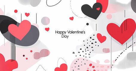 A white background with a red heart and black heart