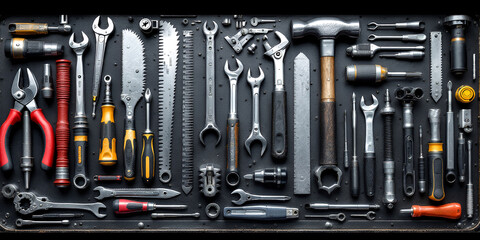 Organized Tool Collection Professional Workshop Hand Tools
