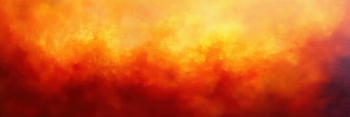 Vibrant Abstract Painting Warm Gradient Orange Yellow Impressionism Blurred Sky Illustration