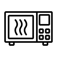 Microwave Oven Vector Line Icon Design