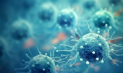 Abstract cells in mitosis or multiplication of cells