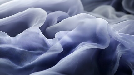 Obraz premium Fabric Waves: Sheer, Draped, Soft, Elegant, Blue, Textured, Flowing, Gentle, Light, Abstract