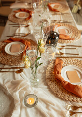 rustic orange wedding table decorations
