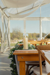 white pillar candle for wedding decor