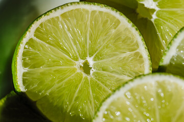 Close up of sliced lime